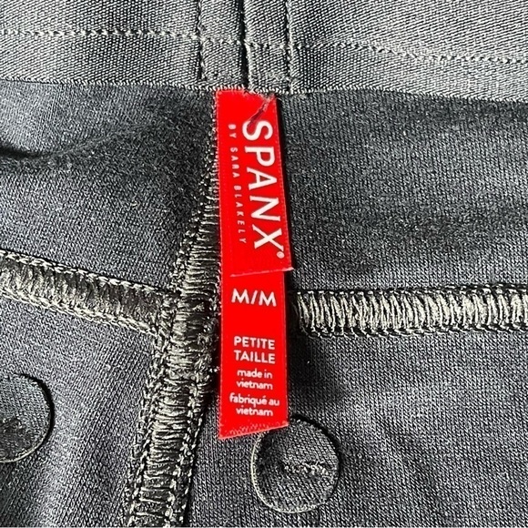 SPANX Women's Faux Leather-Like Ankle Skinny Pants - Black - Sz-M Petite (B404) - Picture 7 of 10